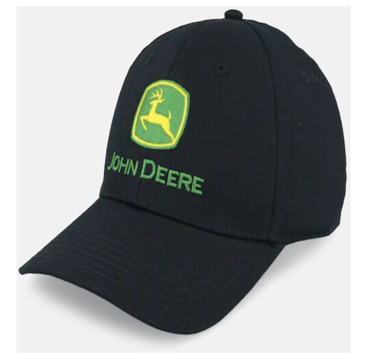 John Deere Logo Nrlad Cap Black John Deer Black One Size Capser