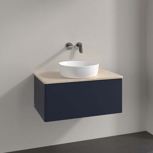 Villeroy & Boch  Antao Servantskap med 1 skuff 80x50x36 cm u/lys Blå Matt/Crème