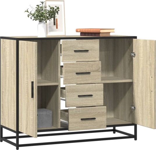 Skjenk sonoma eik 92x35x76 cm konstruert tre 8721102923326