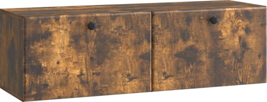 Vegghengt TV skap 98 x 31 x 30 cm Røkt Eik Konstruert tre Vegghengt TV skap 98 x 31 x 30 cm Røkt Eik Konstruert tre