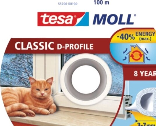 Tesa Fugemasse 100m D Profil Hvit