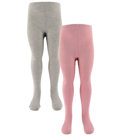 Minymo Strømpebukser   2 pack   Grå/Rosa m. Glitter   Minymo   140/146   Strømpebukser   140 146
