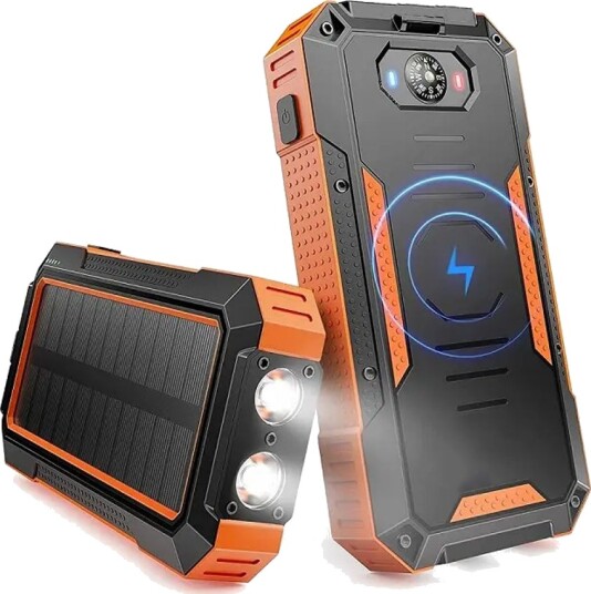SiGN Solar Powerbank med trådløs lading, 20000mAh Oransje SiGN Solar Powerbank med trådløs lading, 20000mAh Oransje