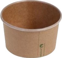 Isbæger 340 Ml 12 Oz Ø105x60 Mm Kraft Pap Pla Bionedbrydelig Brun,10 Ps X 50 Stk/Krt