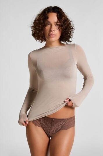 Hunkemöller super soft båthals med cashmere skjorte Grå