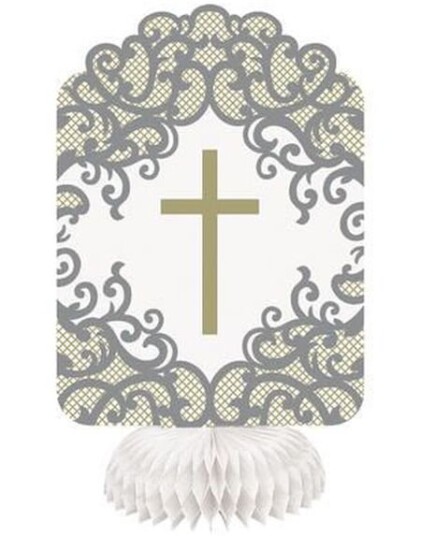 3 Stk Gullkors Honeycomb Bordpynt 20 cm Gold Cross