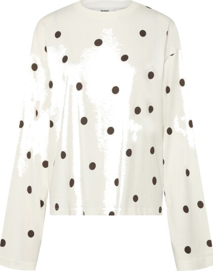 Monki Long Sleeved Cotton T Shirt White XL