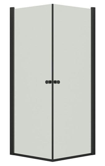 Dansani Match A+A Dusjhjørne Rett Svart Matt / 80x80cm Klart Glass