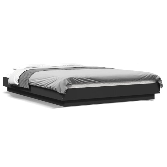  Sengeramme med LED-lys svart 120x190 cm konstruert tre 8721102617799