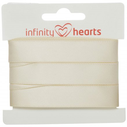 Infinity Hearts Satengbånd Dobbeltsidig 15mm 810 Natur 5m