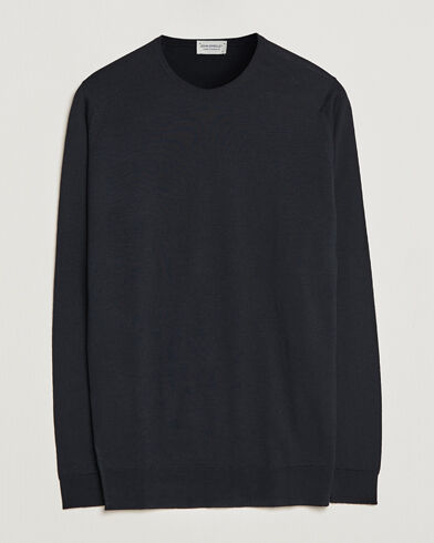 John Smedley Lundy Extra Fine Merino Crew Neck Black John Smedley Lundy Extra Fine Merino Crew Neck Black