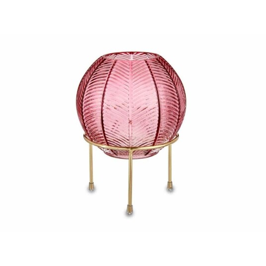 Gift Decor Vase Rosa Pallo Metall Glass (14,5 X 19,5 X 14,5 Cm)