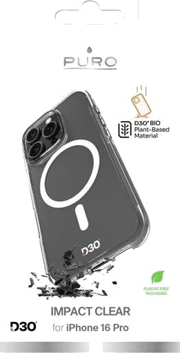 Puro Mobildeksel med MagSafe til iPhone 16 Pro - Gjennomsiktig D3O