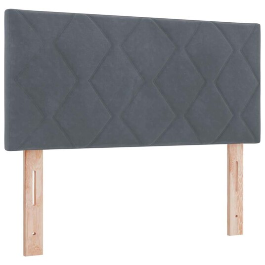 Bokspring Seng med Madrass Mørk Grå 100x200 cm Fløyel