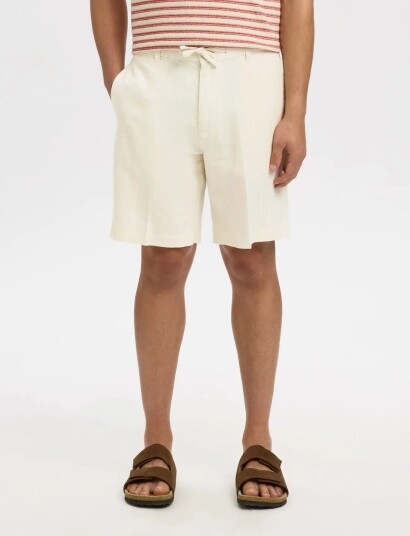 Selected Slmregular Leroy Linen Bld Shorts Noos Cream XL