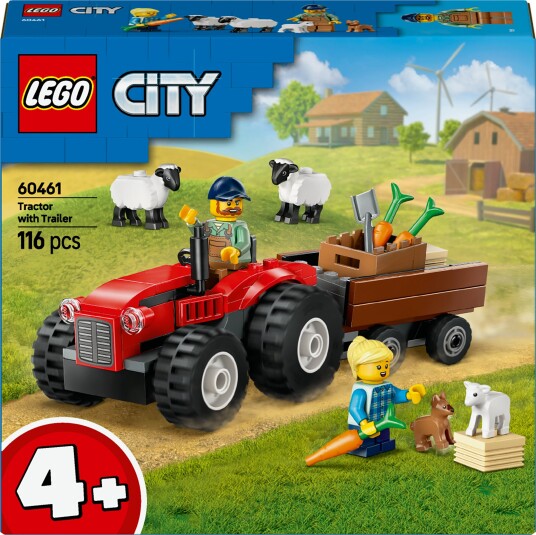 LEGO City 60461 Sett med rød traktor henger og sau LEGO City 60461 Sett med rød traktor henger og sau
