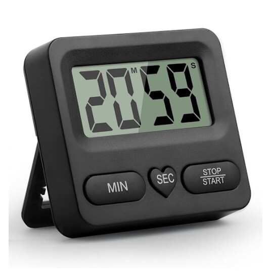 Kjøkken digital timer med stor skjerm – multifunksjonell med stoppeklokke og alarm Kjøkken digital timer med stor skjerm – multifunksjonell med stoppeklokke og alarm