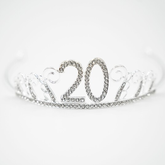 Catsson Int Group LTD Kakedekorasjon Tiara Tall av Metall Sølv - Tallet 20