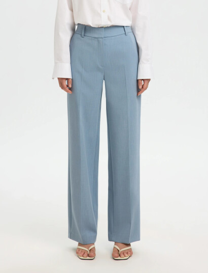 Selected Slfrita Mw Wide Pant Mel Noos Blue 34 x 32