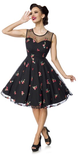 Belsira   Rockabilly Middellang kjole   Cocktailkleid   XS til XXL   Damer   svart