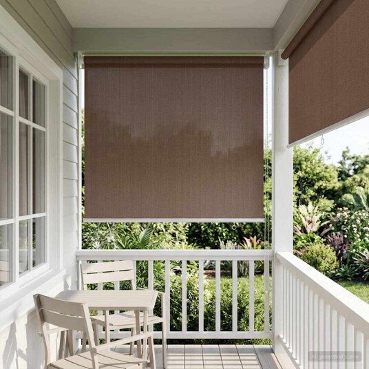vidaXL Utendørs Rullegardin 90% UV-blokk Gråbrun 80 x 140 cm HDPE