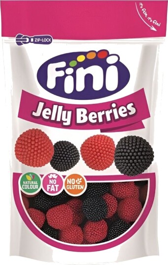 Fini Jelly Berries Gelegodteri med Godterikuler 165 gram Fini Jelly Berries Gelegodteri med Godterikuler 165 gram