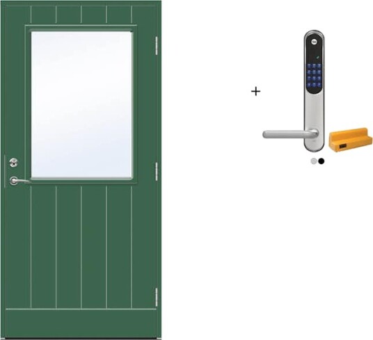 Ytterdør Swedoor Advance-Line Vision Astra med Yale Doorman Classic Home