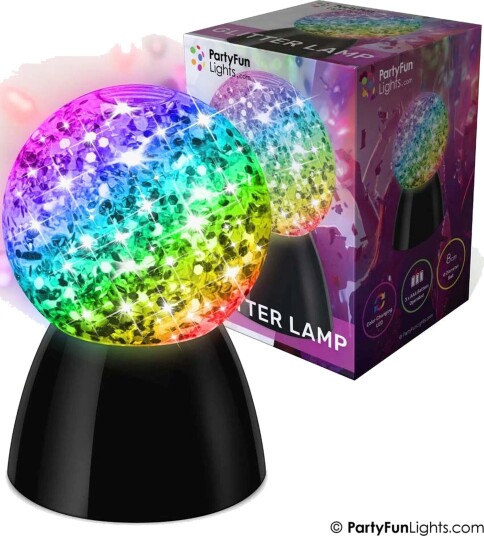 Partyfun Lights Fargeskiftende Glitterlampe 8cm