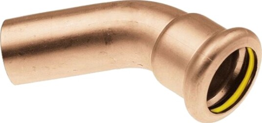 Kan-Therm 45° Kobbergass Kne (Niplet) - 18 (S)Kan-Therm