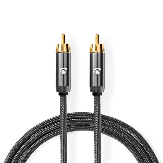 Nedis Subwoofer Kabel RCA Han til RCA Han 5m Gullbelagt Antrasitt