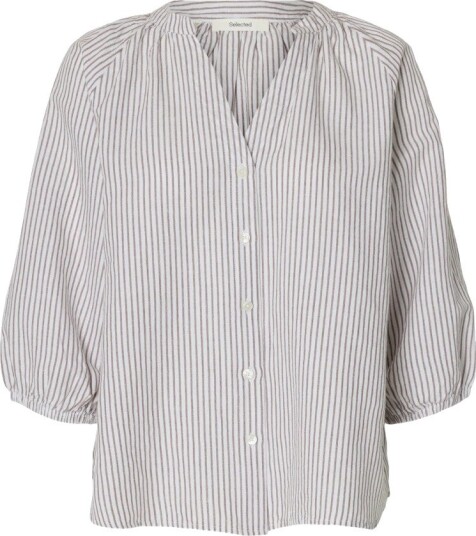 Selected Women   Bluse slfCleo alberta Linen Blend Shirt   Hvit