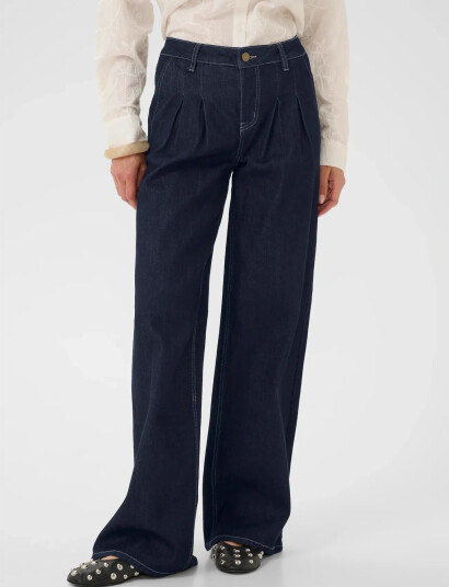 Culture Cumoya Bobbie Wide Leg Jeans   Navy   30
