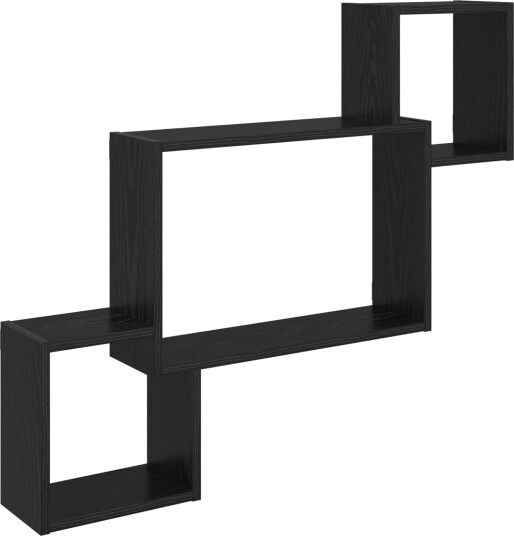 vidaXL Vegghylle Veggmontert Svart eik 91,5 x 15 x 76 cm