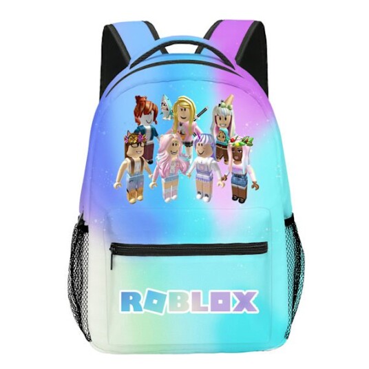 Jenter Regnbue Roblox Ryggsekk Skoleveske Ombre