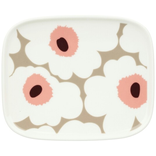 Oiva/Unikko Tallerken 12x15 cm Powder / Clay / Dark Wine Oiva/Unikko Tallerken 12x15 cm Powder / Clay / Dark Wine
