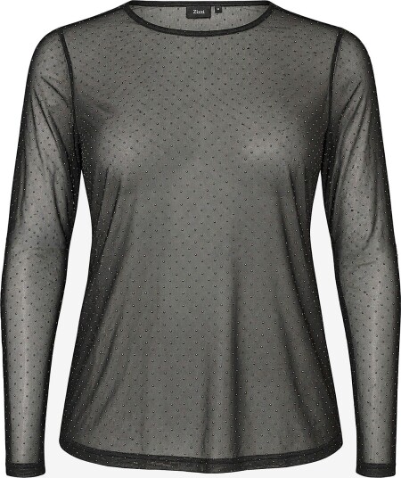 Zizzi Langermet topp Marikka L/S Blouse Svart