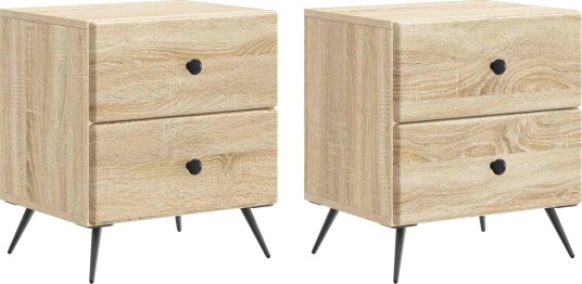  Nattbordskap med skuff 2 pcs Sonoma eik 43 x 34,5 x 47,5 cm