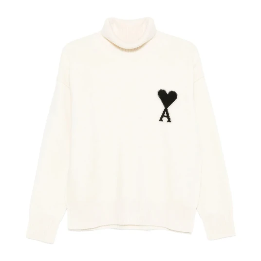 Ami Paris Ami Paris Dame Strikkevarer Hvit XL Ami Paris Ami Paris Dame Strikkevarer Hvit XL