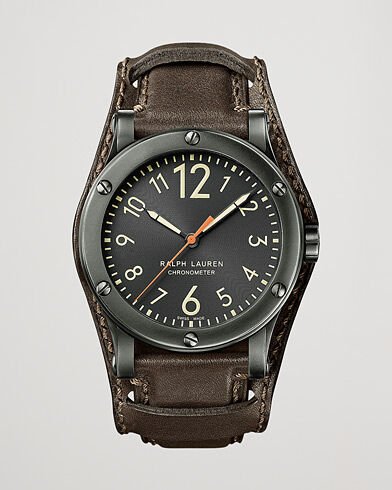Polo Ralph Lauren 45mm Safari Chronometer Black Steel/Calf Strap