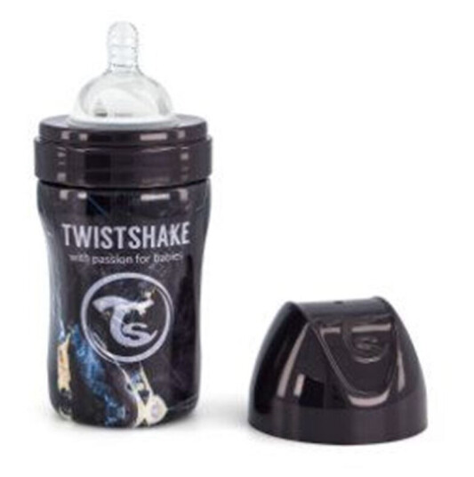 Twistshake Tåteflaske Rustfritt Stål, Anti-Colic 260ml Marble Svart