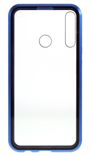 INCOVER Huawei P40 Lite E Magnetisk Deksel med Privacy, Glass Bak og Forside - Svart / Blå