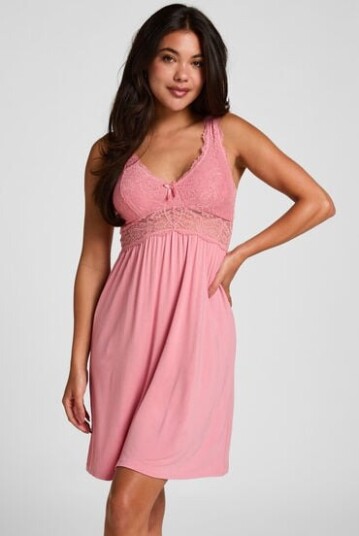Hunkemöller Nattkjole Nora Lace Rosa