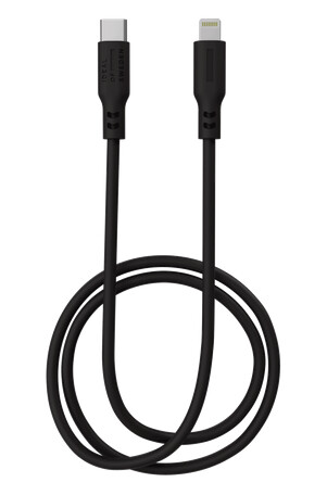 Silicone cable USB C Lightning Black Silicone cable USB C Lightning Black