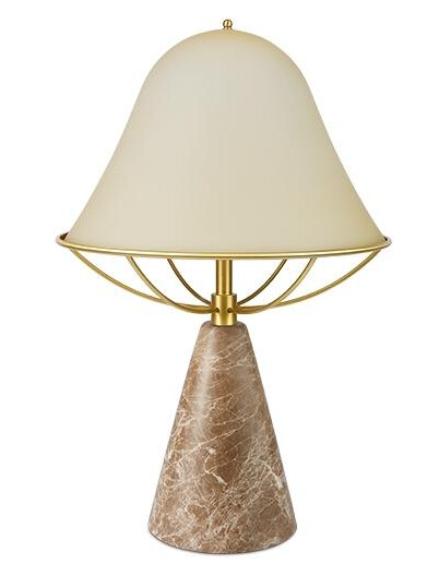 TATO Anita Bordlampe Lysegul/Messing & Brun Marmor