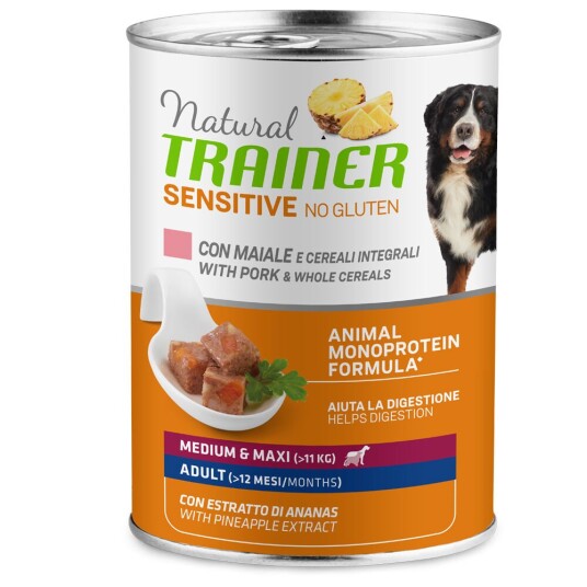 Trainer Natural Sensitive Natural Trainer Sensitive Uten Gluten Adult 6 X 400 G 6 X 400 G Svinekjøtt Og Fullkornsfrøblanding