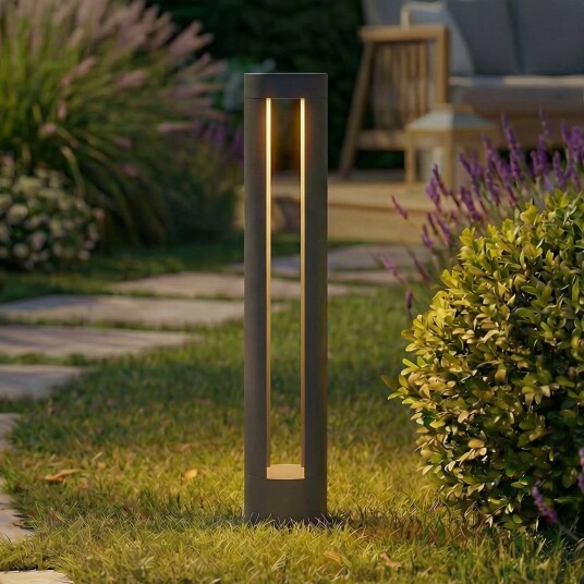 Soriq LED-gatelampe, høyde 75 cm, antrasitt, IP54 - Lindby - Terrasse - Moderne - Aluminium - Med en lyskilde