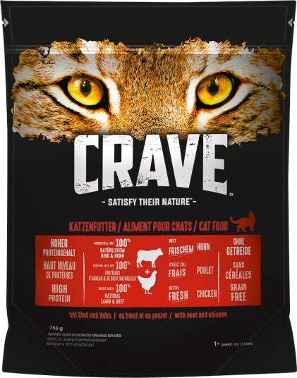 Crave Tørrfôr With & Chicken Beef 6 X 750 G