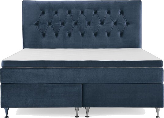 Royal Velvet Komplett Sengepakke 180x200 cMørkeblå Fløyel/Lave Sølvben