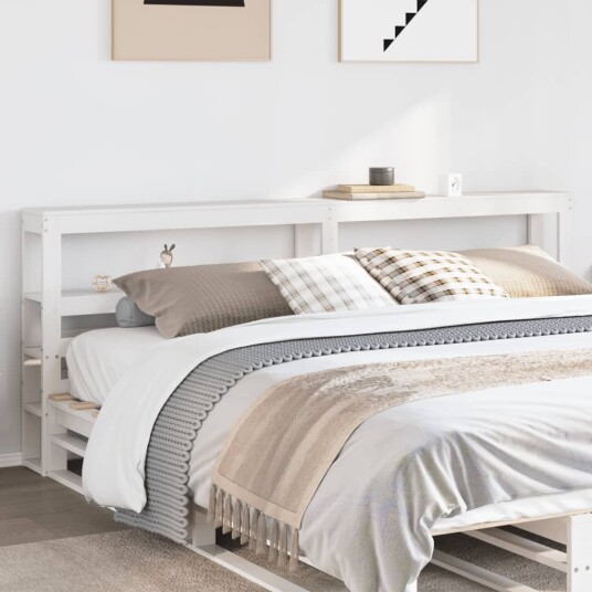  Hodegavl med hyller hvit 200 cm heltre furu 8721102853487