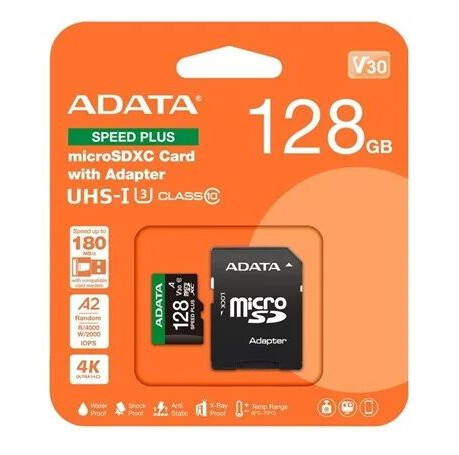 A Data ADATA SPEED PLUS flash memory card 128 GB SDXC UHS I